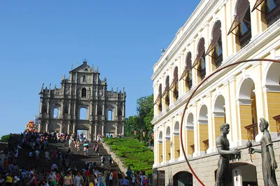 Macau's world-class scenery is captivating, featuring the iconic Ruins of St. Paul's and its oldest temple.