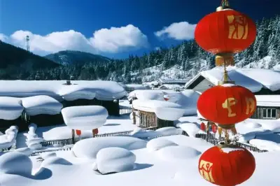 China Snow Valley Jinzawa Cold Region Hot Spring Town