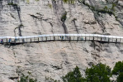 洛陽白雲山有條掛壁玻璃棧道，比郭亮路還美，壁立千仞望之膽寒